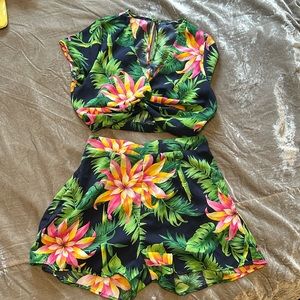 Tropical two-piece set jungle tulum vibes